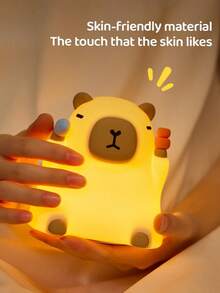 GLOOPRO Capybara Night Light, Soft Silicone, 3-Level Dimmable, Perfect Sleep Companion, Bedroom Bedside Lamp, Touch Control, USB Rechargeable, Auto-Off After 30 Minutes, Children's Holiday Gift - New Capibala - View 6