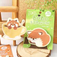 Irregular Shaped Sticky Notes BOBO Station Animal Pattern Planner Decoration DIY Material Writing Paper, Suitable For Notebooks, Diaries, Planners, Back To School Season, School Opening Season - one-size - View 3