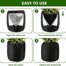 Penutup Pelindung Embun Beku untuk Tanaman Pot di Musim Dingin, Jaket Anti Embun Beku dengan Resleting & Tali Serut, Cocok untuk Tanaman, Bunga, Semak, dan Pohon di Luar Ruangan. - Perisai pelindung - View 6