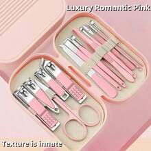 1pc Pink Foot Care - Stainless Steel Nail Care Tool Kit With Portable Storage Box, Professional Nail Care Tools, Suitable For Home, Salon And Travel, Personal Care, Cleaning Tools, Hand And Foot Care Accessories - Multicolor - View 5