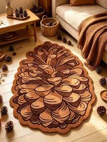 1pc Cartoon Pine Cone Shaped Rug, Cute Christmas Style, Christmas, Doormat, Small Rug, Welcome Mat, Carpet, Floor Mat, Outdoor Doormat, Kitchen Rug, Front Door Mat, Area Rug, Outdoor Mat, Home Decor, Area Carpet, Garden Rug, Washable Rug - Multicolor - View 1