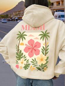1pc Girls Floral Print Pullover Sweatshirt, Long Sleeve Design, Suitable For Autumn/Winter Wear - Apricot - View 1