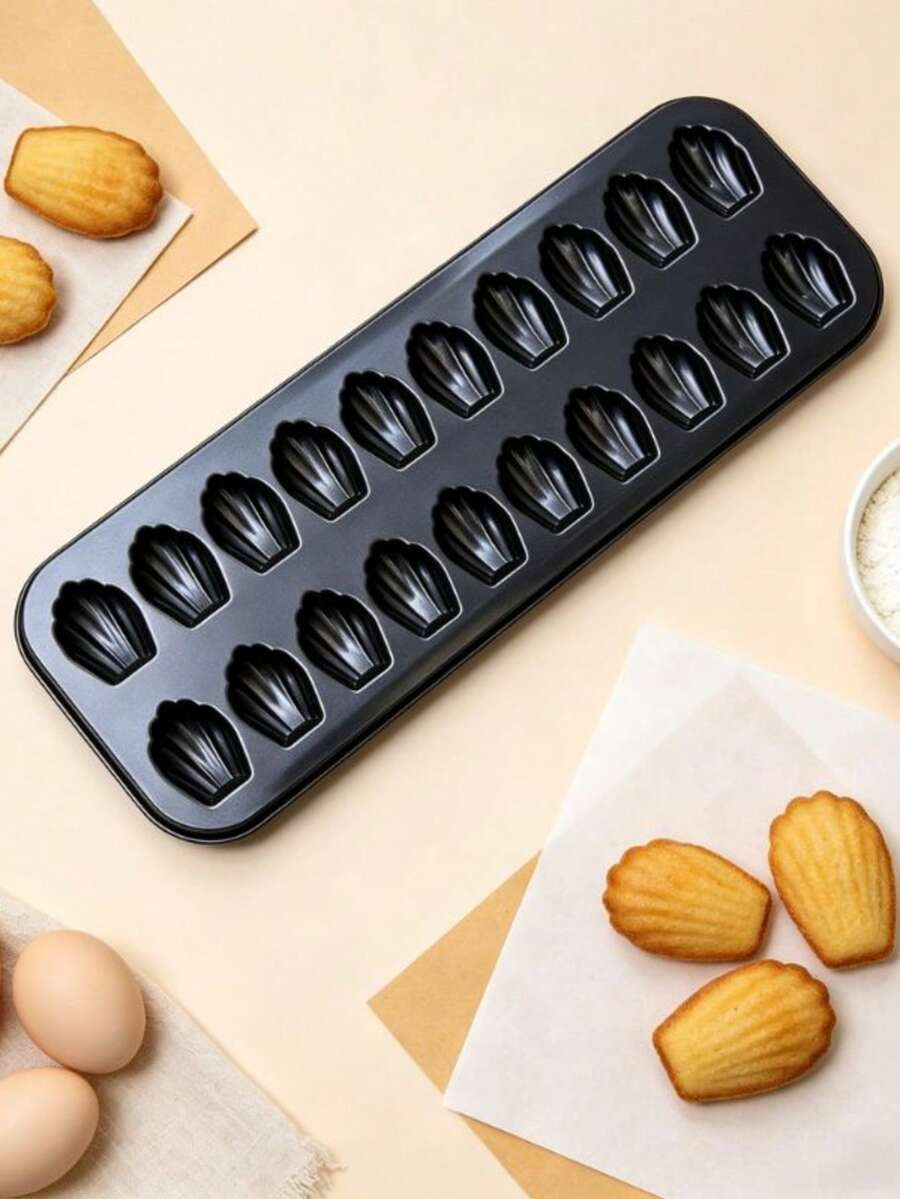 20-Cavity Nonstick Carbon Steel Mini Madeleine Pan, French Shell Cake Mold, Oven Bakeware