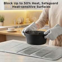 1pc Foldable Heat Insulation Pad, Countertop Protector For Food Warmer Mat, Double-Sided Aluminum Foil Waterproof Oilproof Heat Block Mat, Flame Retardant Heat Resistant Trivet For Kitchen Hot Pot Air Fryer, Kitchen Accessory - View 4