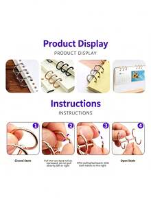 20pcs Silver Metal 3-Ring Binder Clips, 0.8 Inch Inner Diameter - Perfect For Notebooks, Photo Albums And DIY Travel Journals, Back To School Essential - Silver - View 3