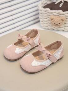 Pink Sequin Bow Mary Jane Princess Shoes For Girls - Baby Pink - View 5