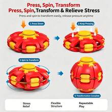 1pc/2pcs/5pcs Random Color Splicing Rotating Fidget Ball, ABS Press Rotating Interlocking Ball, Fun Stress Relief Handheld Toy, Portable Desktop Gadget, Suitable For Adults And Teens 14+, Office, Home And Travel Use - Multicolor - View 2