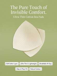 WANTES 1 Pair Ultra-Thin Removable Bra Pads, Breathable Triangle Cup Inserts, Reusable For Sports Bras, Yoga Bras, Swimsuits, Bikinis - Beige - View 2