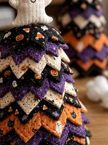 1pc DIY Halloween Quilted Fabric Tree Set, 3D Stuffed Sewing Handmade Kit, 3D Stuffed Sewing Handmade Project, Handmade Halloween Tabletop Decoration, Gift For Craft Enthusiasts - Multiple Styles - View 7
