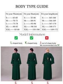 UNITHORSE Women's Stand Collar Ruffle Sleeve Luxury Lace Satin High Slit Maxi Evening Dress Spring Fall - Dark Green - View 7