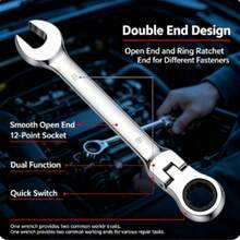 1pc Ratchet Combination Wrench Set, Multi-Function Universal Wrench, Automotive Repair Tool For Men - Silver - View 4