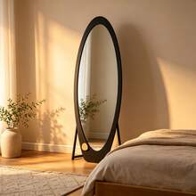 60*160cm Irregular Oval Full Length Mirror, Freestanding & Wall Mounted Dressing Mirror With MDF Frame, Decorative Full Body Mirror For Bedroom Entryway, Random Color Shipment - 60*160cm - View 9