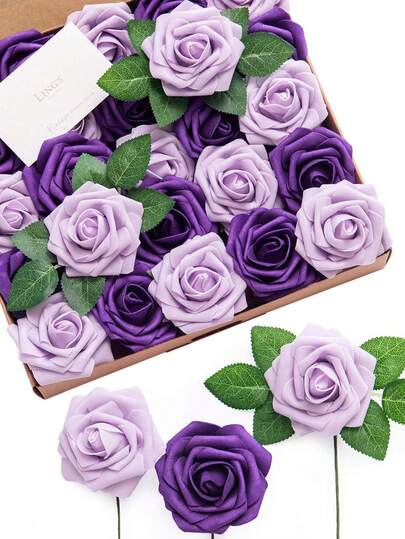 Roses artificielles, 7/12/17/22/27 pièces de roses en mousse au toucher réaliste, pour la Saint-Valentin, les bouquets DIY, les mariages, les fêtes, les baby showers, la décoration de la maison, les cadeaux de la Saint-Valentin, les cadeaux d'anniversaire, les cadeaux de remise des diplômes