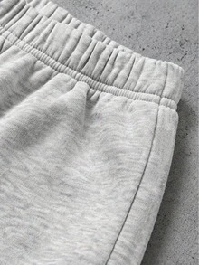 1pc Tween Boys Casual American Street Style Cross Colorful Embroidered Fashion Design Elastic Waist Straight Leg Long Pants, Autumn/Winter - Grey - View 5