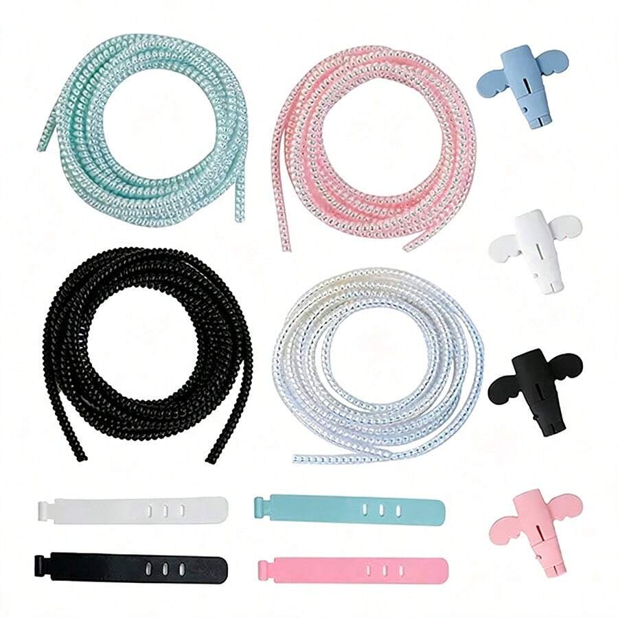 4pcs Little Angel Data Cable Protector, Anti-Breakage Charging Cable Protector, Universal Connector Protector For Data Cable And Charging Cable, Anti-Drop Anti-Scratch Protection For Charging Head, Convenient For Business Travel, School And Storage, Cute Affordable Durable Gift For Students - Multicolor - View 1