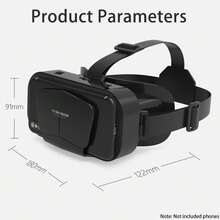 Byson 虛擬實境 VR 頭戴式 3D 眼鏡頭盔 VR 眼鏡，適用於電視、電影與電子遊戲，相容 iOS、Android，支援 4.7-7 吋 - 彩色 - 查看 13