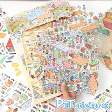3 Sheets Sticker Material + 1 Scene Card + 1 Effect Image/Pack, Size 28*21cm, 3D Stereoscopic Fun Scene Stickers, Planner Stickers, Suitable For Gifts, Office, Home, Classroom, Entertainment Toys, Student Planner - A - View 8