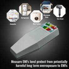 New Portable Professional 5-LED EMF Meter, Magnetic Field Detector Counter, Ghost Hunting & Paranormal Research Tester - Grey - View 3