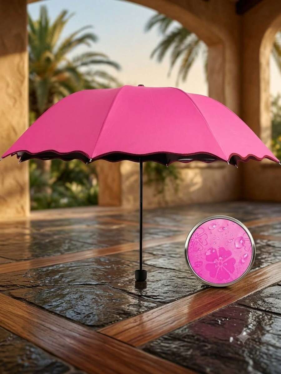 Sombrilla mágica, varios colores, al contacto con el agua empieza a aparecer su estampado Paraguas Mágico Protector Solar Mágico Contra el Sol y la Lluvia Diseño Compacto para Uso Diario