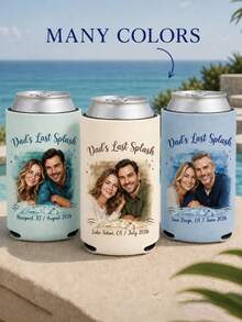 Custom Photo & Text Beverage Can Sleeve, Upload Your Own Image Personalized Beverage Can Sleeve, Custom Text Location & Date, Party Favor, Perfect Souvenir For Bachelorette/Bachelor Party, Outdoor Gathering And Holiday Celebration - Multicolor - View 11