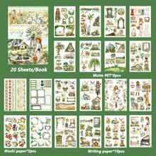 20Sheets Large Size Waterproof Dual-Material Four Seasons Washi PET Sticker Book Beautiful Lady Stickers Set For Scrapbooking Junk Journal Planner - Four Seasons Sticker Book - View 14