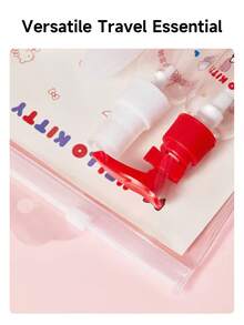 MINISO Sanrio Hello Kitty 4-Piece Travel Refillable Bottle Set, Portable Flip-Top Cosmetic Dispenser Bottles, Leak-Proof Empty Travel Bottles, Suitable For Lotion, Shampoo And Travel Cosmetic Samples - 4 Pieces - View 2