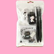 1 Set New Black Cat Theme Creative Cute Cartoon Stationery Set, Suitable For Office And School Use, Perfect Learning Reward - Sets - View 3