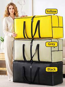 Large Moving Storage Bag With Handles Clothes Multifunctional Storage Bins Foldable Storage Box Dust-Proof Closet Organizers Home Room Decor Storage Organizer Car Travel Dorm Bathroom Apartment Back To School Essentials Accessories - Multicolor - View 10