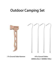 1 Set Palu Pasak Tenda Kemah dan Kit Pasak Berbentuk J dari Baja Tahan Karat, Set Alat Pemasangan Tenda Kemah Luar Ruangan Ringan - MultiWarna - View 11