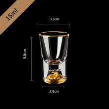6-Pack 0. 5oz Shot Glasses, 15oz Small Wine Glasses, Insulated Reusable Glass Drinkware For Bar, Club, Restaurant, Home Use, Hand Wash Only - Clear - View 7