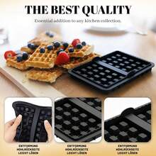 2 Packs Silicone Waffle Molds For Dual Basket Air Fryer, 2 Sizes Classic & Mini Belgian Waffle Tray Insert, Non-Stick Reusable Baking Pan Compatible With AF400 AF451 AF500, Heat Resistant Air Fryer Accessories - View 2