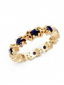 Tsnamer 1 Classic 14K Gold Celtic Knot Eternity Ring, Cubic Zirconia Trinity Ring - Ring - View 2