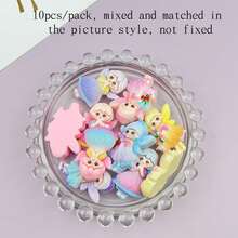 10pcs Mixed Flower Girl & Princess Handmade DIY Resin Stickers, Jewelry Making Craft Decoration Accessories (For Adults Aged 14+) - Multicolor - View 9