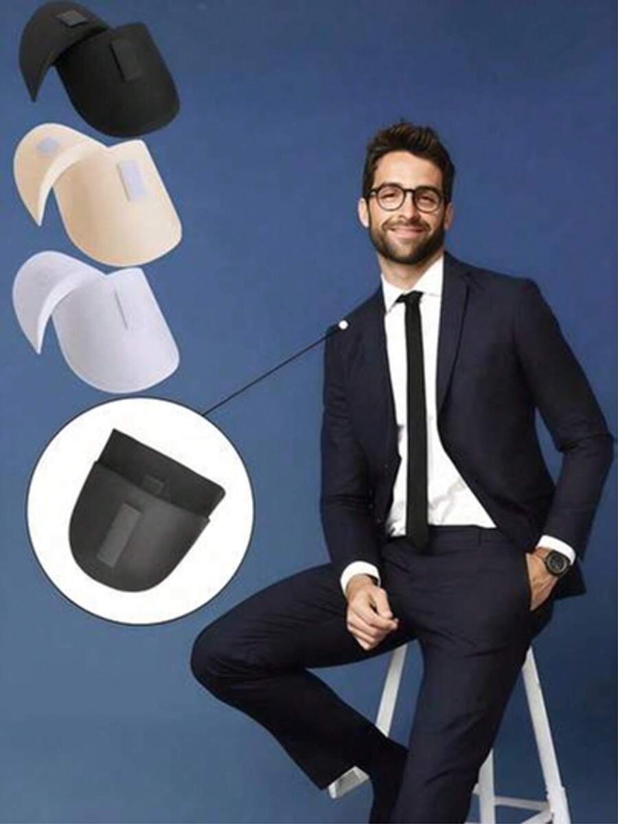 1 Pair Invisible Self‑Adhesive Silicone Shoulder Enhancer Pads Soft Thick Anti‑Slip Washable Reusable Unisex Multi‑Color For Sloped Narrow Shoulders Build Right‑Angle Shoulders Fit For Suits Dresses Shirts Blazers - Multicolor - View 1