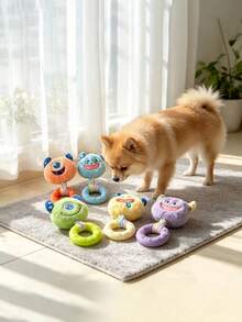 Indestructible Chew-Resistant Monster Plush Rope Ring Dog Toy, High-Toughness TPR Rubber Ring, Suitable For Small And Medium-Sized Dogs Who Love To Chew, Teeth Cleaning And Chewing Training Toy, Consumes Energy And Reduces Destructive Behavior, Boredom Relief Interactive Pet Play Toy, Great Gift For Pets - Multicolor - View 11