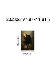 1pc Dark Academia Sleepy Hollow Headless Horseman Poster, Vintage Pumpkin Print, Gothic Halloween Decor, Bedroom Decor, Living Room Decor, Dorm Decor, Wall Art, Wall Decor, Home Decor, Room Decor, Canvas Wall Art, Poster, Framed Wall Art, Optional Frame - Horseman - View 17