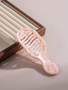 1pc Mini Pink Cherry Blossom Hollow Portable Styling Comb, Hair Comb, Hair Styling Tool & Accessory, Suitable For Men And Women, Salon, Beauty, Travel Essential - Multicolor - View 2