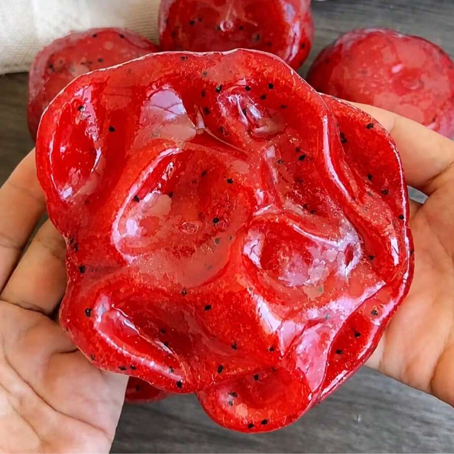 Mainan Squishy Semangka Kreatif, Tekstur Es Krim Buatan Tangan, Suara ASMR yang Segar, Bola Slushie Semangka dengan Pantulan Lambat, Mainan Pereda Kecemasan, Cocok untuk ADHD dan Autisme, Pereda Stres Harian