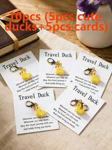 10pcs Cute Yellow Ducklings With Cards Printed With Encouraging, Comforting Or Inspirational Words To Express Love And Care - Multicolor - View 13