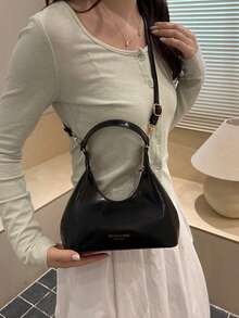 女款 2026 新款時尚小眾百搭斜挎包 日用手提包 小托特包 - 黑色 - 查看 3
