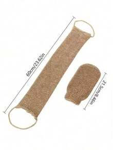 2pcs Natural Exfoliating Set (Exfoliating Brush + Gloves), Back Exfoliating Brush, Natural Exfoliating Back Scrubber, Unisex Long Bath Sponge, Suitable For Creating Smoother, Cleaner Skin; Multi-Functional Exfoliating Facial Towel; Elastic Back Exfoliating Towel; Suitable For Bathing, Skin Cleansing And Massage - Unisex; Bathroom Essential; African Net Sponge (2/1pcs) - Multicolor - View 5