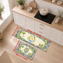 1/2pcs Lemon Pattern, Vintage Diatomaceous Earth Mat, Super Absorbent, Non-Slip, Perfect For Bathroom, Kitchen And Dining Room, Quick Drying, Machine Washable, Perfect Gift For Home Decor And Bathroom Mat - Multicolor - View 12