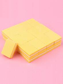 50Pcs Yellow Mini Square Foam Nail File Double-Sided Polishing Block - Yellow - View 6
