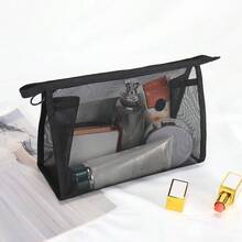 Tas Kosmetik Anak Perempuan, Tersedia Berbagai Ukuran, Tas Perlengkapan Mandi Jaring Transparan Portabel, Tas Penyimpanan Lipstik dengan Bantalan - Tas penyimpanan - View 11