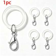 Umbrella Marker Accessories, 5pcs Set, Silicone PVC Round Buckle, Keychain, Anti-Drop Chain, Anti-Loss, Shoulder Strap, Pendant, Rain Gear Accessories, Marker, Decoration, Daily Use, Portable (Transparent White, 5pcs) - One Size - View 8