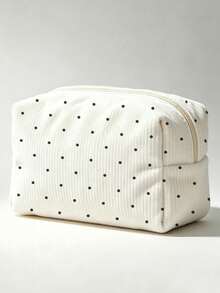 Campus Style Polka Dot Pencil Case/Stationery Storage Bag - Multi-Functional Large Capacity Design, Can Be Used To Store Office Supplies, Creative Multi-Purpose Pencil Box Or Portable Travel Makeup Bag, Suitable For Students And Adults Daily Use. Stripe Direction And Polka Dot Density Random - Multicolor - View 13