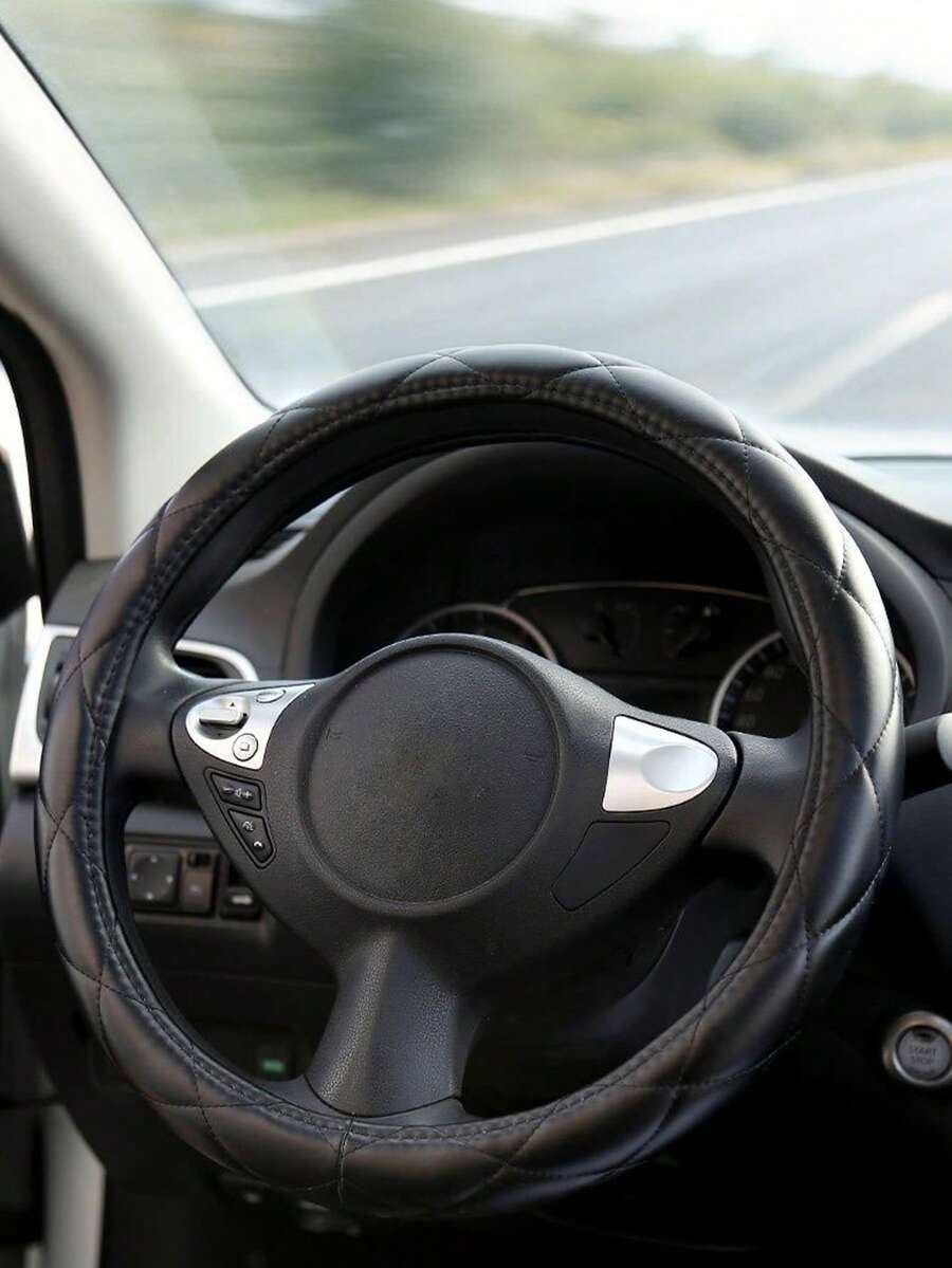 1PC Leather Casual Steering Wheel Cover - Multicolor - View 1