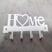 1pc Wall-Mounted Key Holder Storage Rack, Entryway Organizer Decor, No-Drill Living Room Home Decoration - Multicolor - View 10
