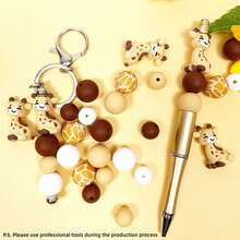 Set Manik-Manik Silikon Jerapah Hijau 38 Buah, DIY Gelang Kreatif, Kalung, Liontin Tas Ransel, dan Kerajinan Tangan Lainnya - Seri hijau - View 4