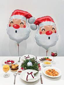 1pc/3pcs Santa Claus Balloons, Includes Santa Claus Head Balloon, Suitable For Christmas Party Decoration, Store Window Display, Home Christmas Atmosphere Decor, Christmas Eve Decoration - Multicolor - View 4